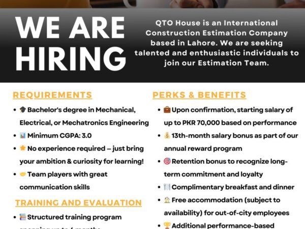Trainee MEP Engineers Wanted – Join QTO House!