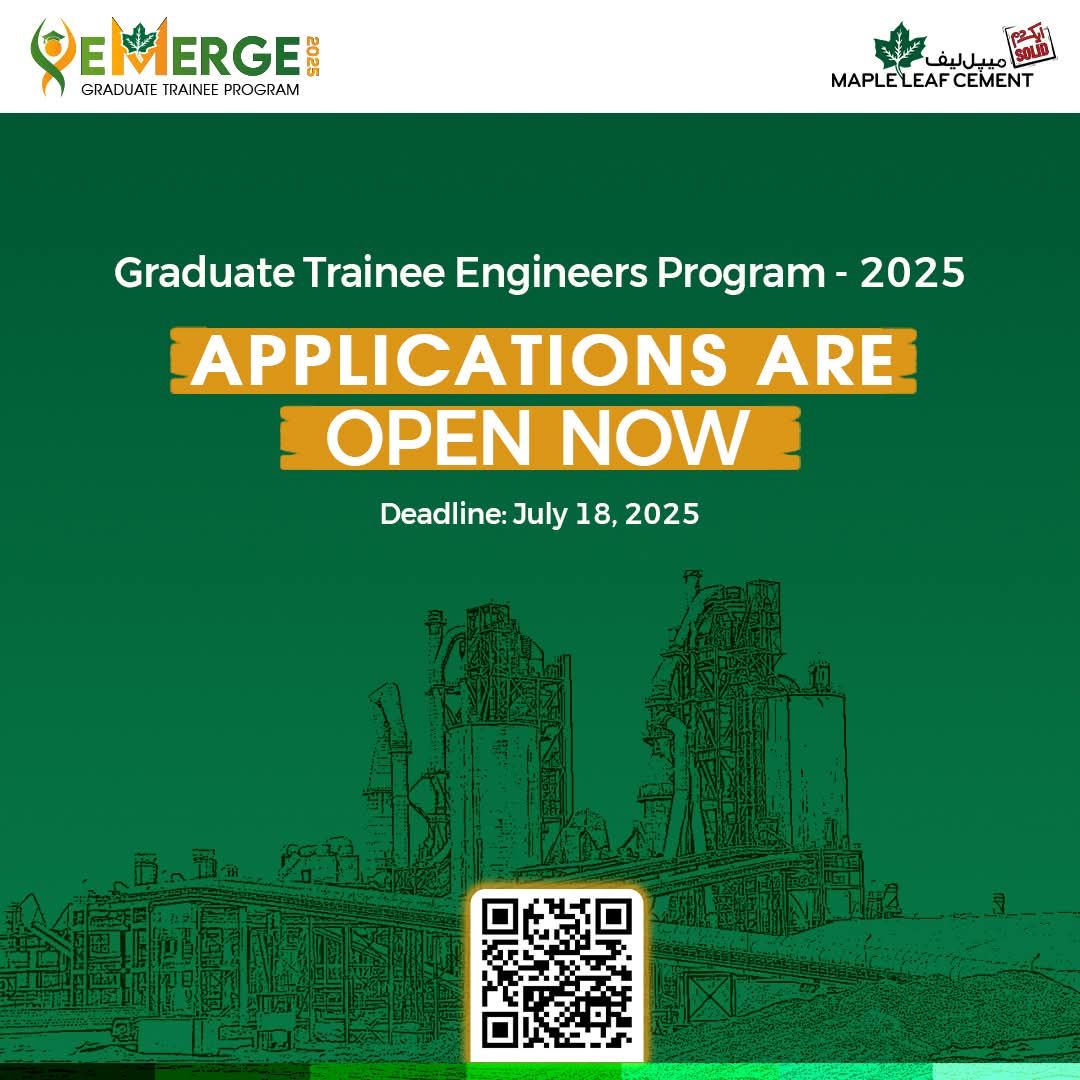 🎓 Maple Leaf Cement – Graduate Trainee Engineers (GTE) Program 2025