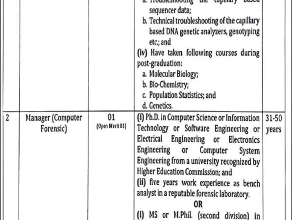 Punjab Forensic Science Agency (PFSA) Jobs 2025