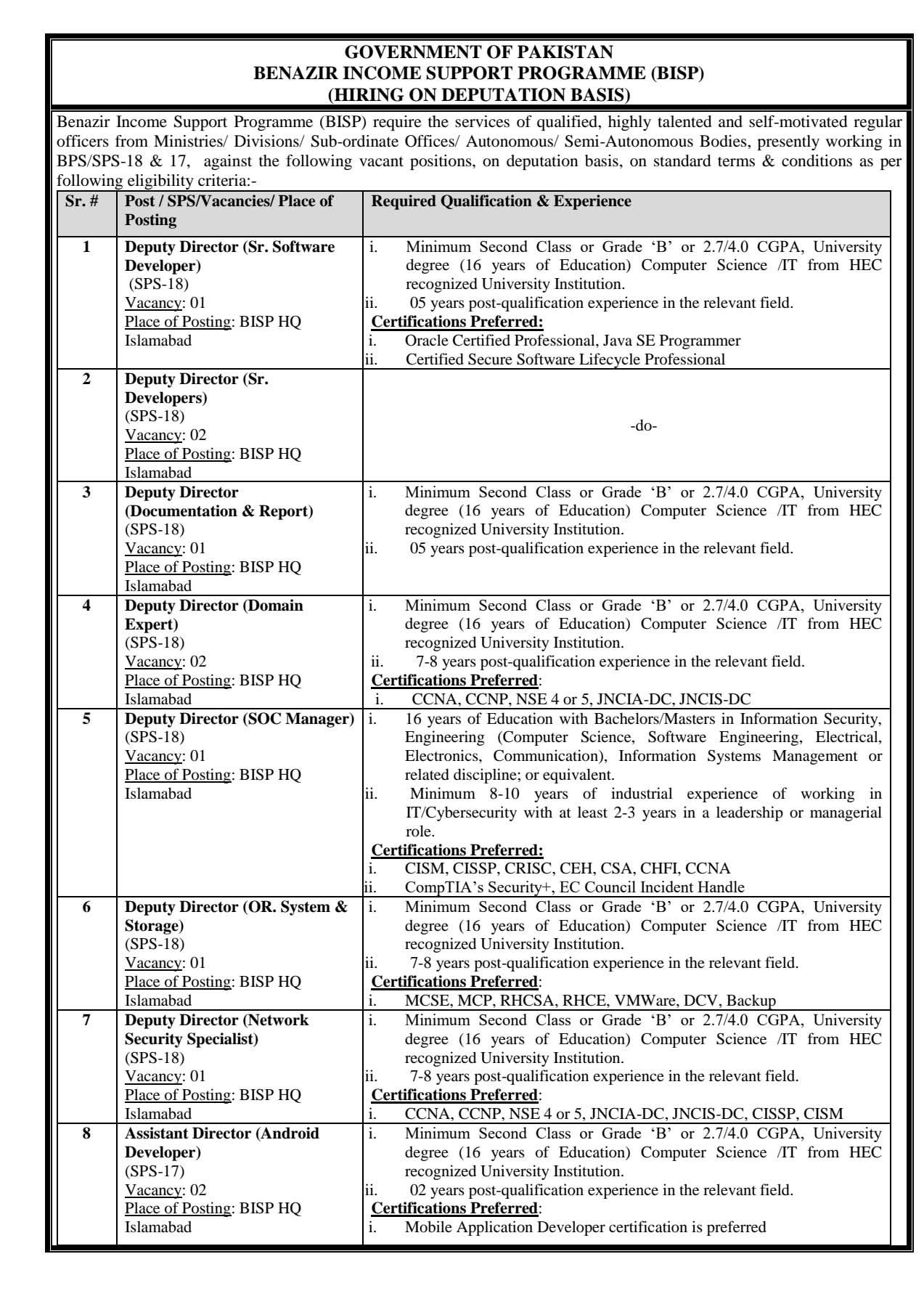 Benazir Income Support Programme