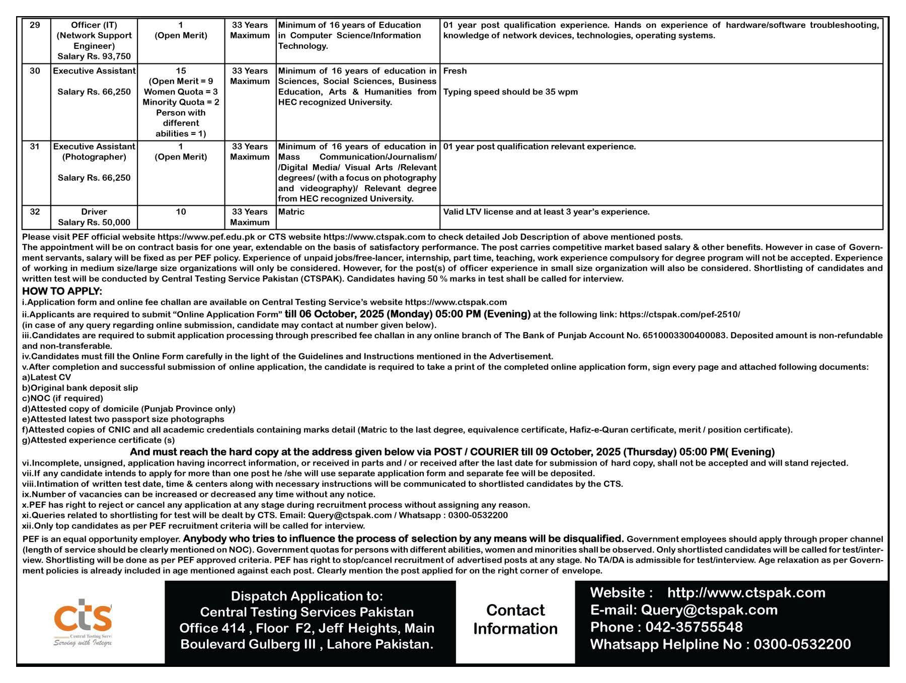 PEF Jobs 2025