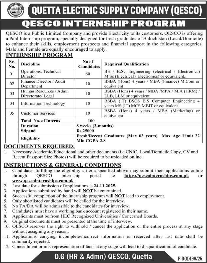 QESCO Internship 2025