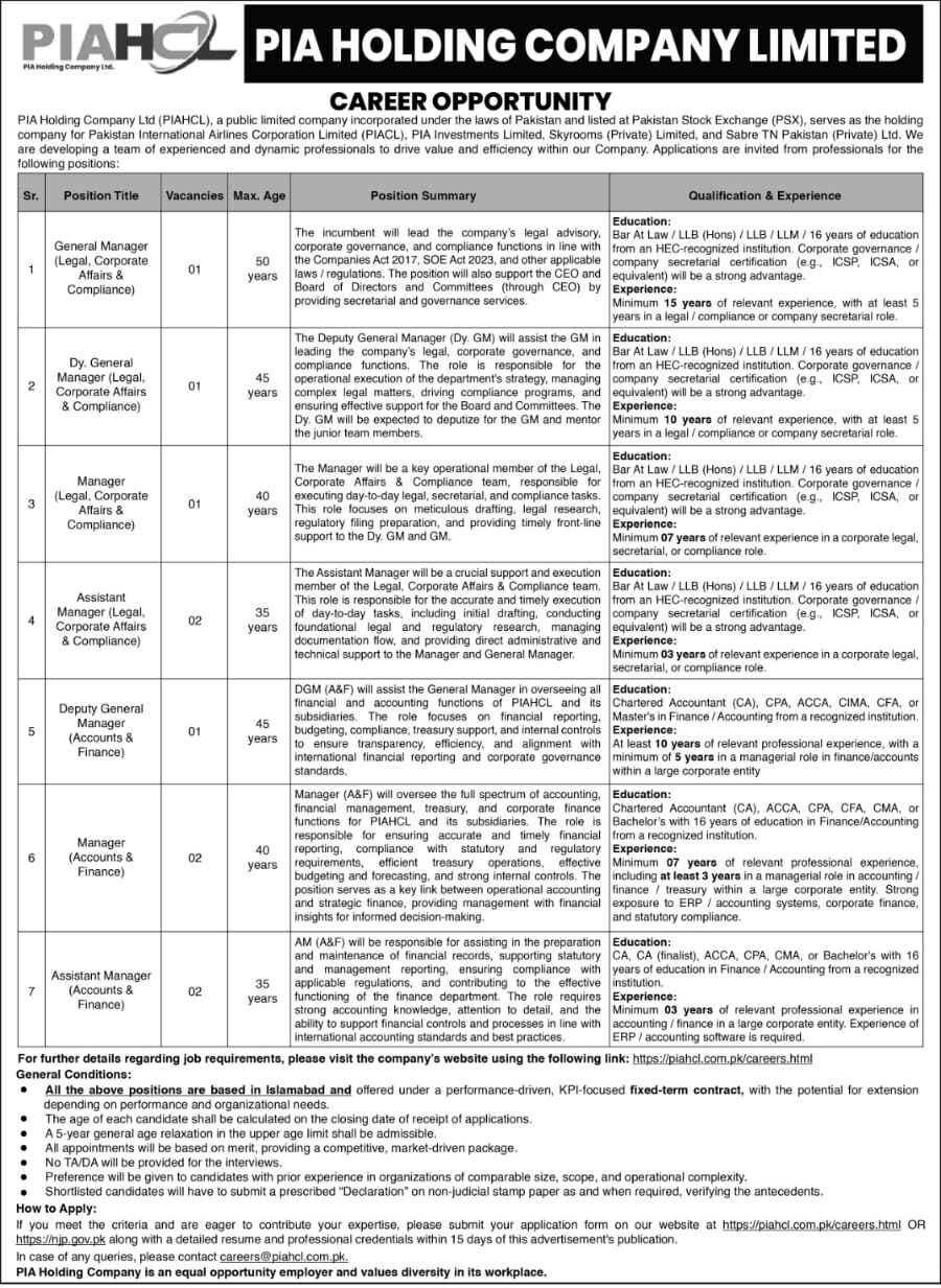 PIA Holding Company Ltd