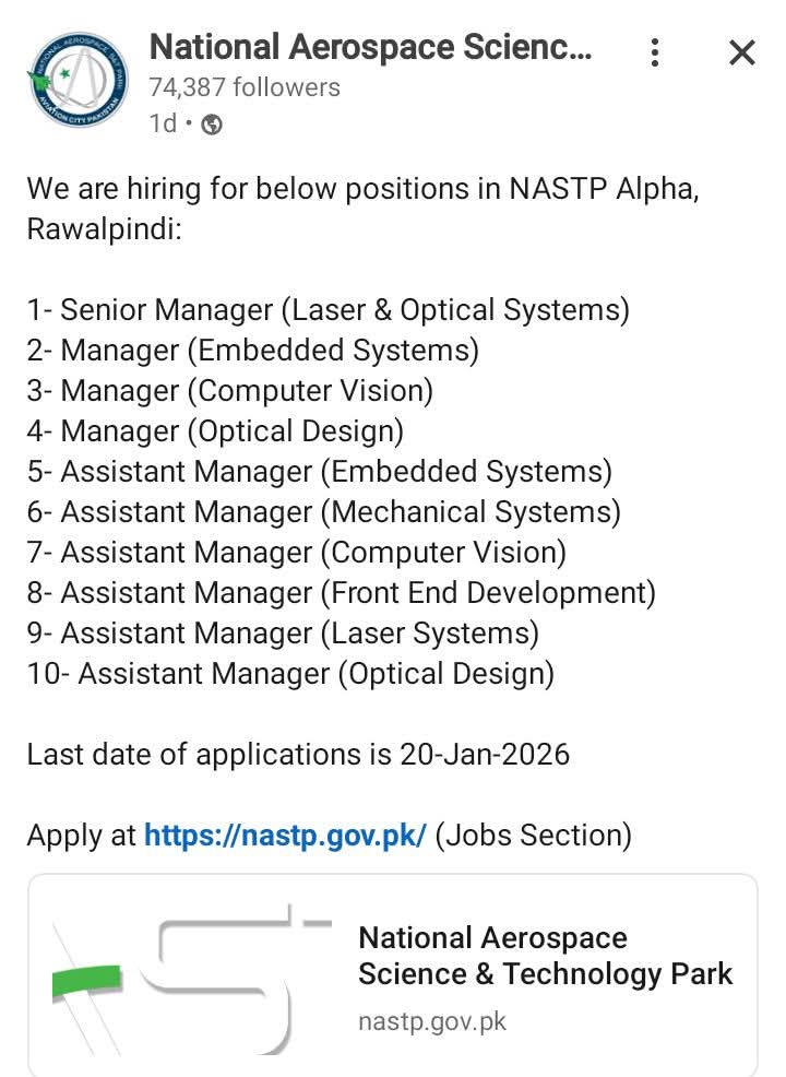 NASTP Jobs 2026