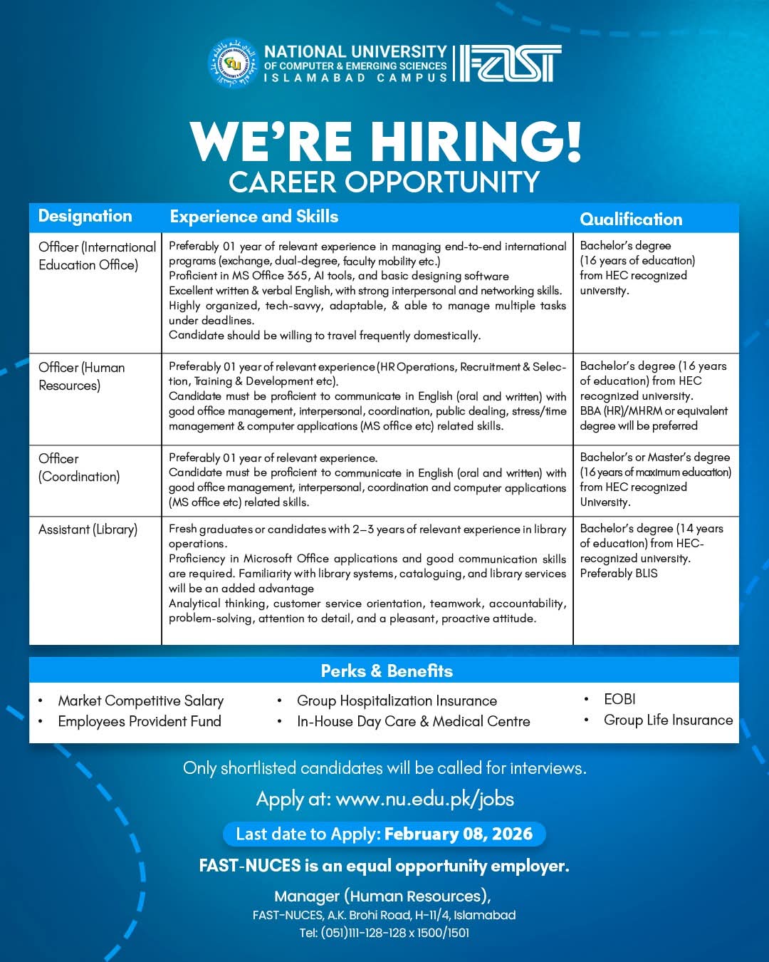 FAST-NUCES Jobs 2026